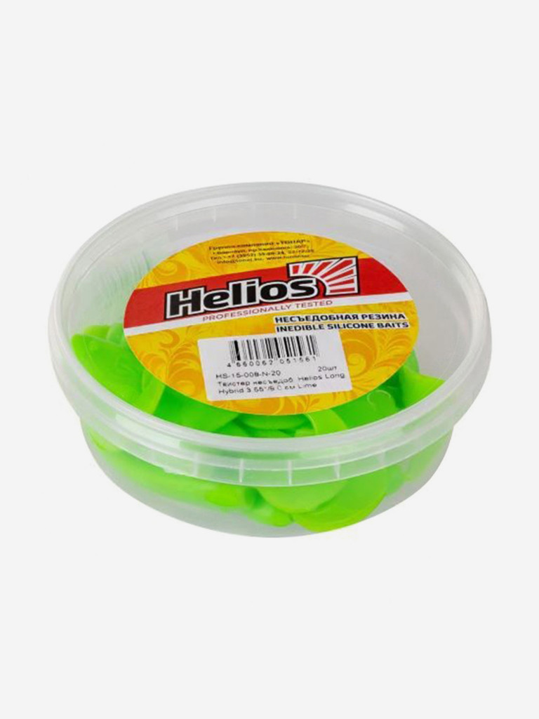 Мягкая приманка Helios Long Hybrid, 3,55" / 9,0 см, Lime, 20 штук (HS-15-008-N-20)