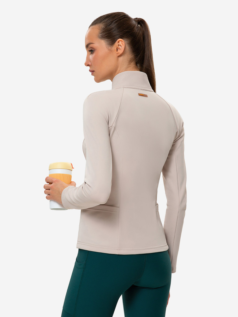 Лонгслив женский RAQUETA SPORT на молнии Slim Fit, Beige