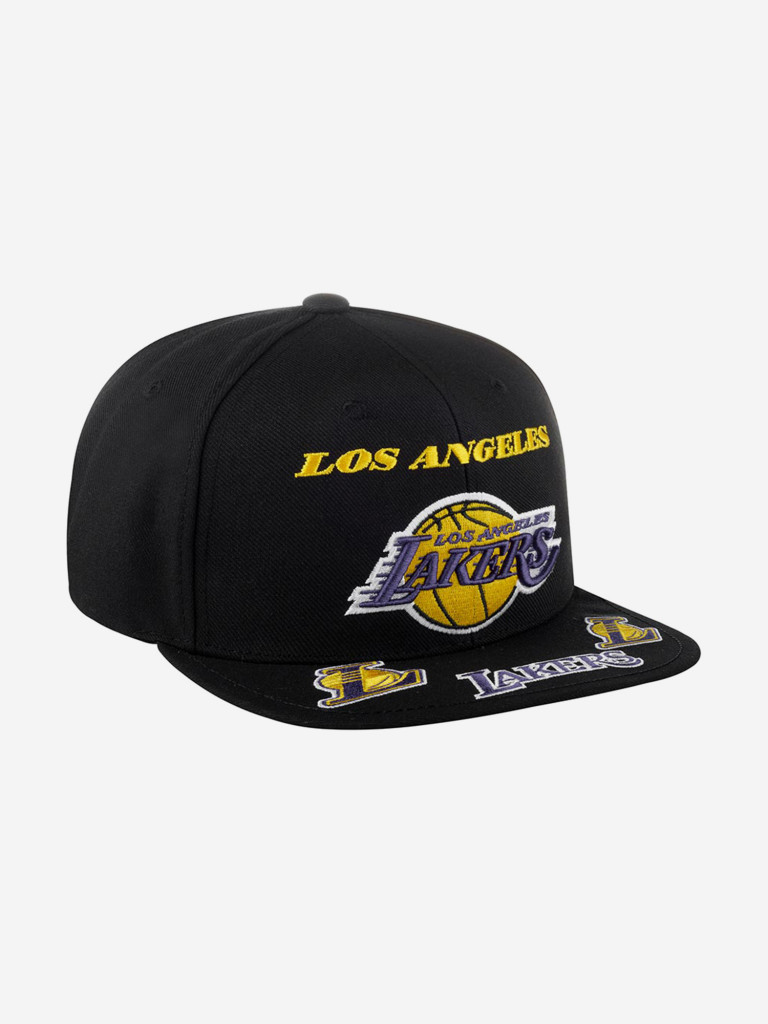 Бейсболка с прямым козырьком MITCHELL NESS HHSS2998-LALYYPPPBLCK Los Angeles Lakers NBA