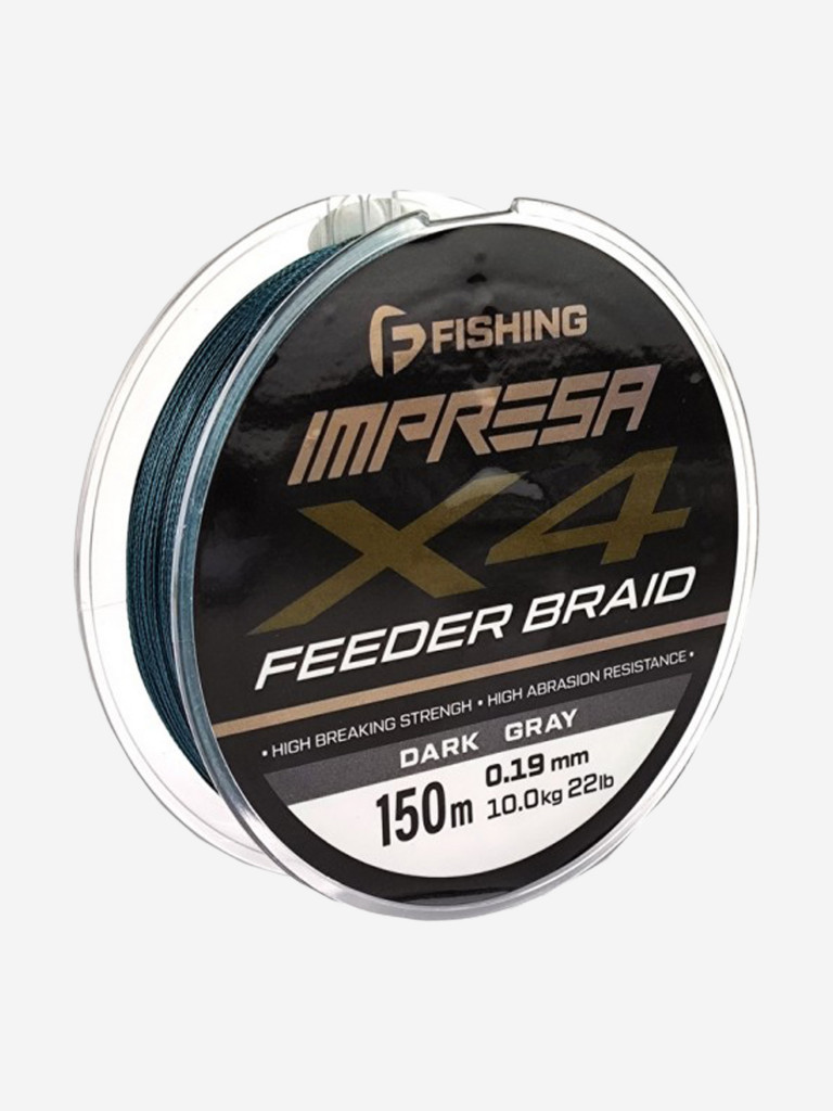 F-FISHING Шнур Impresa Braid PE X4 Feeder 150м Dark Grey 0,19мм 10кг