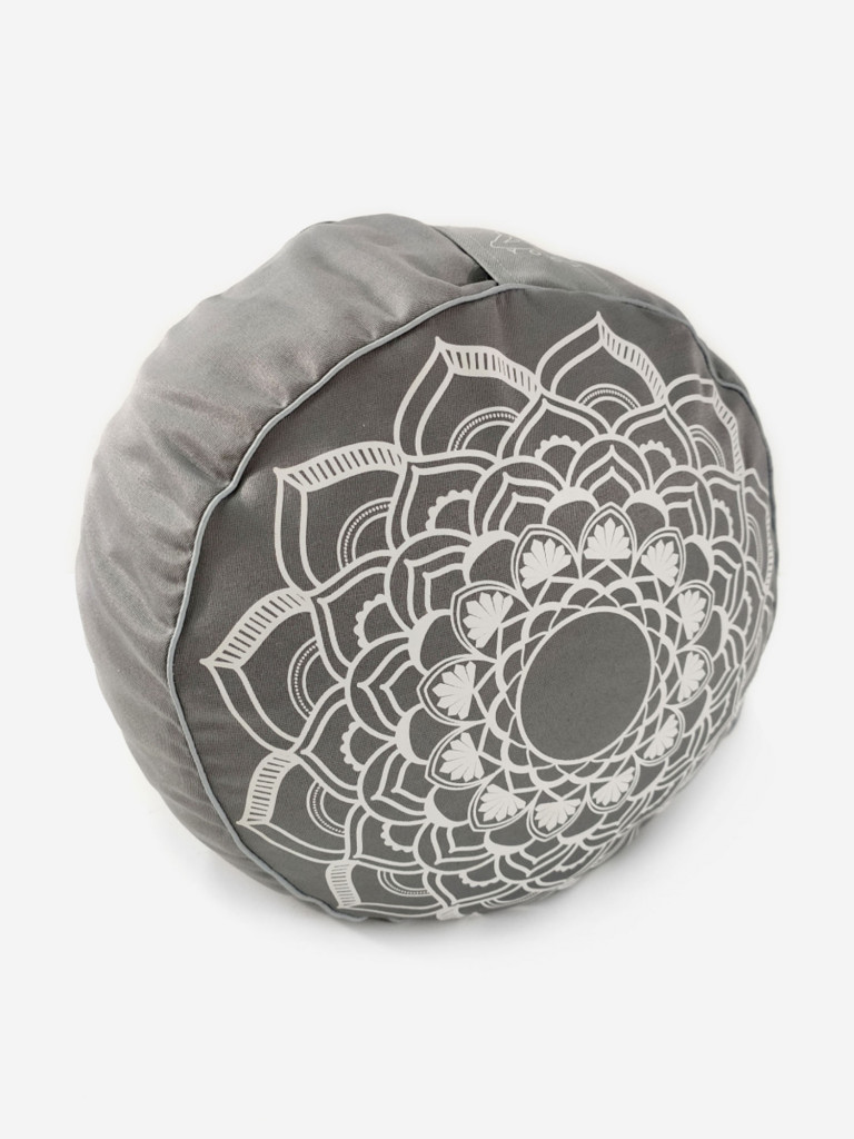 Подушка для медитации Mandala Grey, серый, размер 30 х 30 х 15 см вес 2 кг состав гречишная лузга