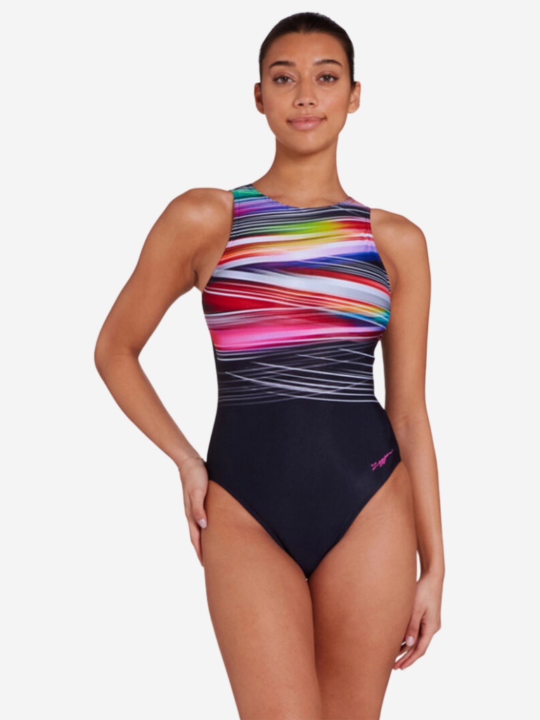 Купальник слитный ZOGGS Prism Geo Hi Front