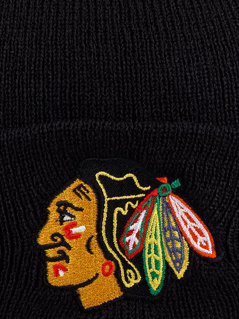 Шапка с отворотом AMERICAN NEEDLE 21019A-CBH Chicago Blackhawks Cuffed Knit NHL (черный)