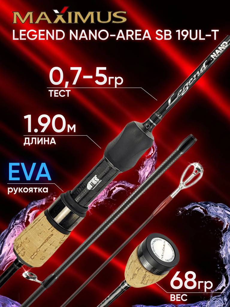Спиннинг Maximus LEGEND NANO-AREA SB 19UL-T 1.90м 0.7-5.0гр