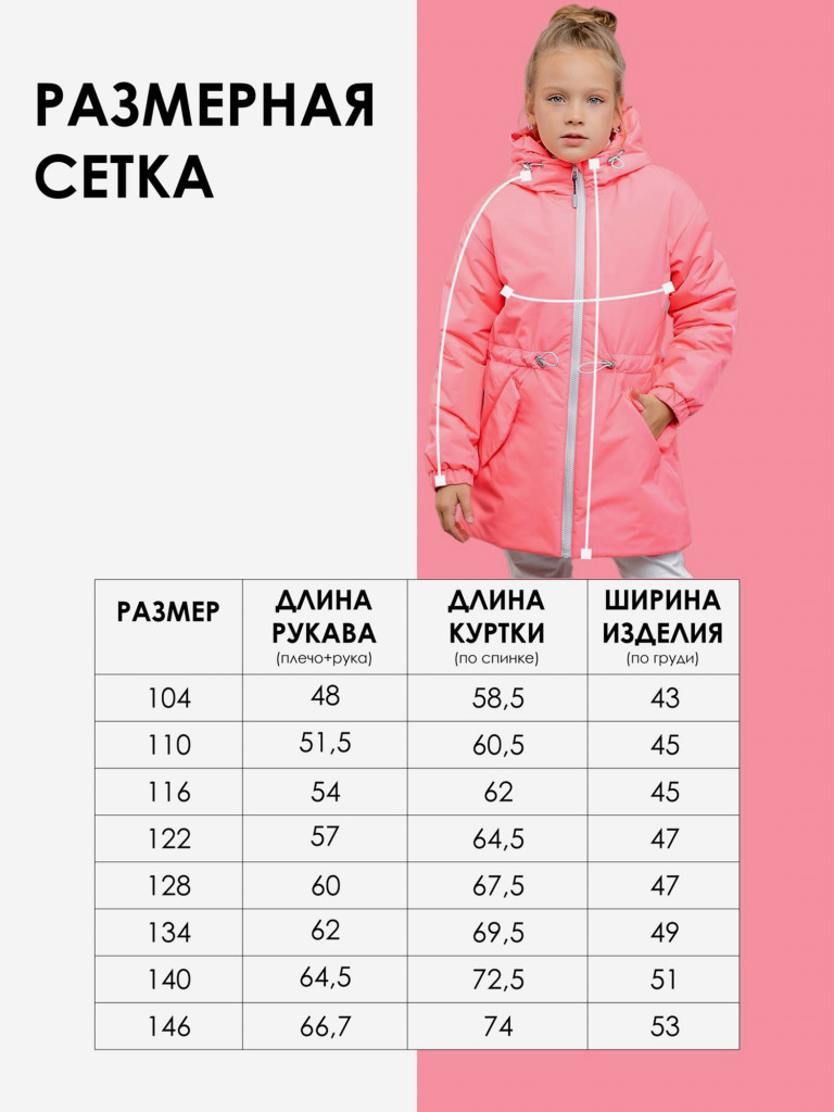 Парка для девочки batik Латифа розовый