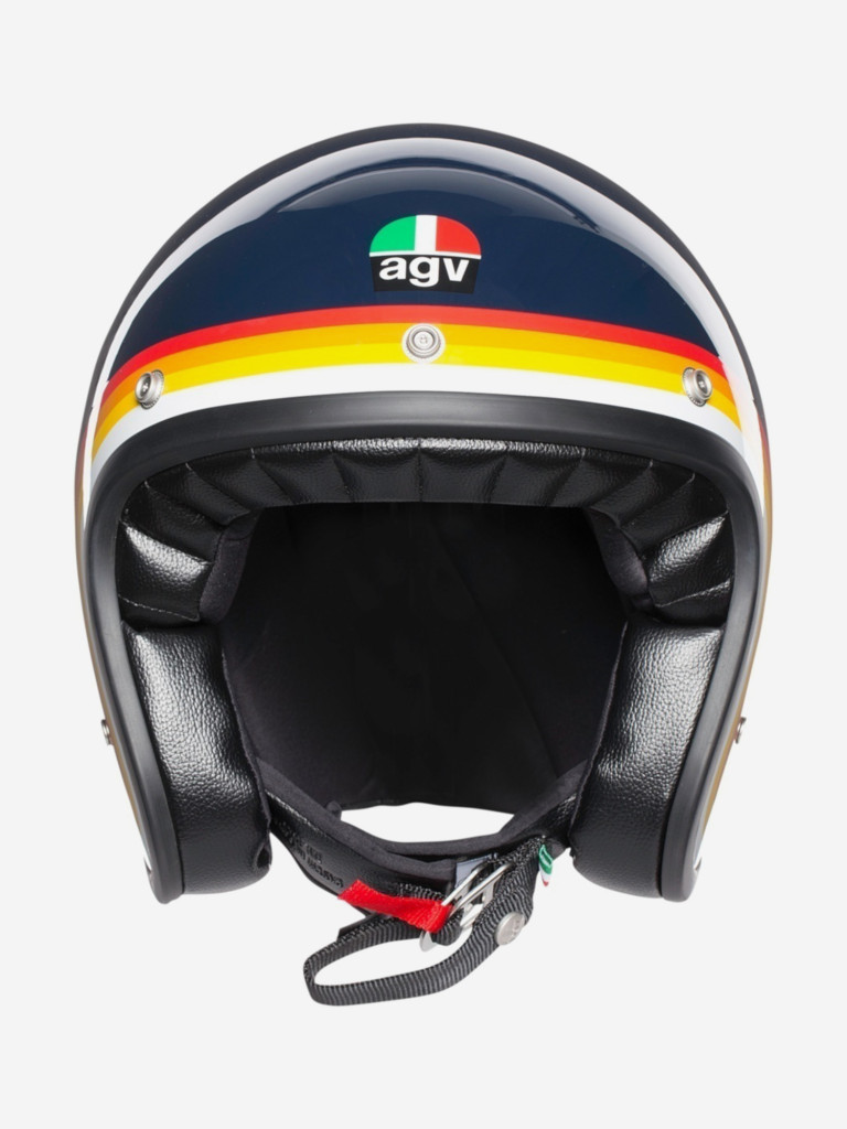 Мотошлем открытый ретро AGV X70 MULTI Riviera Blue/Rainbow