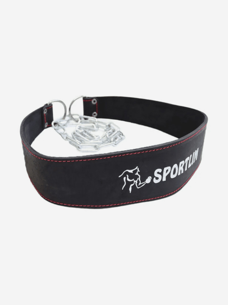 Пояс кожаный с цепью (лифтерский) Sportlim SOS-0333-22 115 см черный