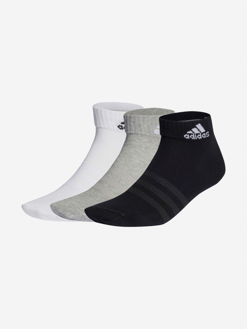 Носки adidas, 3 пары 28581210299 Серый, размер 40, 42,37, 39,46, 48