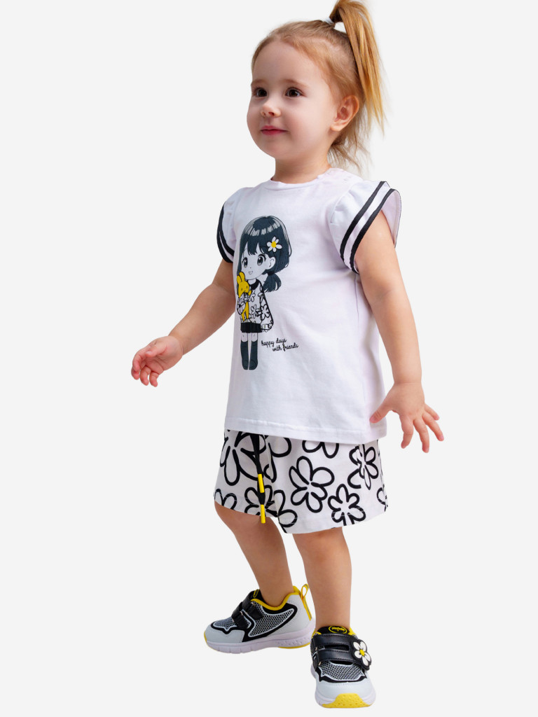 Комплект для девочек: футболка, шорты PlayToday