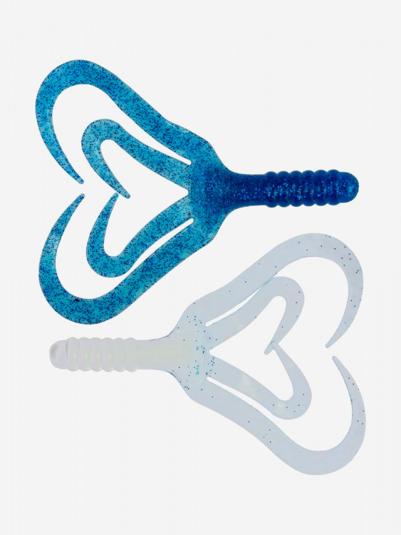 Мягкая приманка Helios Credo Four Tail, 3,35'' / 8,5 см, Blue Sparkles & White, 30 шт (HS-20-026-N-30)