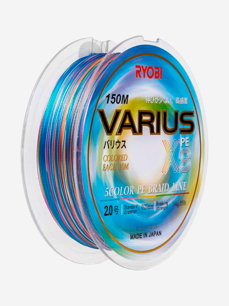 Шнур плетеный для рыбалки Ryobi VARIUS PE8X, 150м, 0,235мм, 16кг, мультиколор