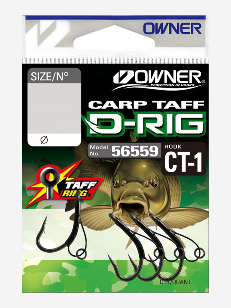 Крючок OWNER Carp Taff D-Rig w/CT-1 teflon №4 4шт