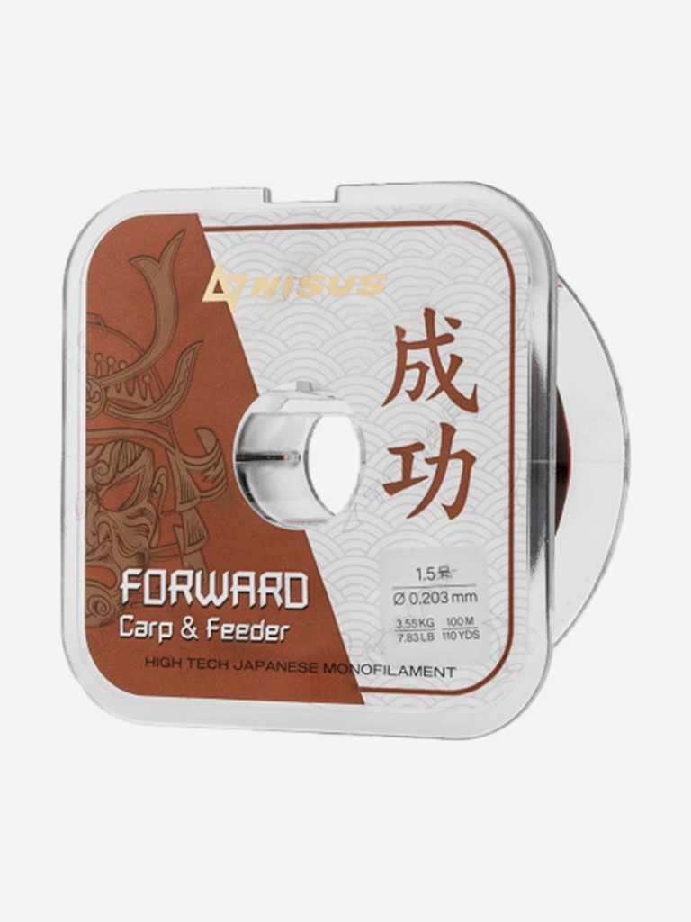 Леска для рыбалки Nisus FORWARD Carp & Feeder brown Nylon 0,203mm (N-FСF-0203-100) 10 штук по 100 м