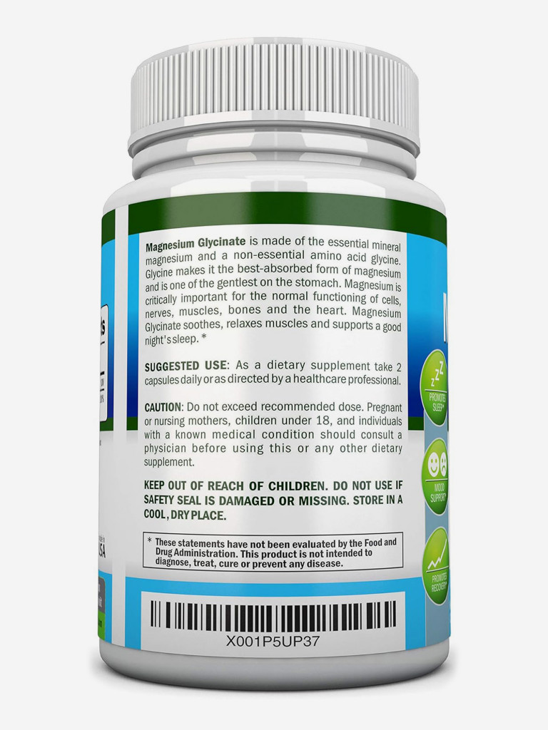 Магния глицинат, NutriONN, 1600 мг, 90 капсул