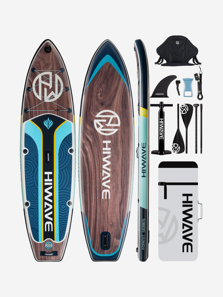 Надувная двухслойная SUP-доска HIWAVE FOREST SERIES DARK PRO, 11' 335*86*15 см, сапборд