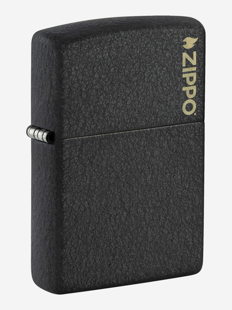 Зажигалка бензиновая ветроустойчивая Zippo Logo Classic Black Crackle
