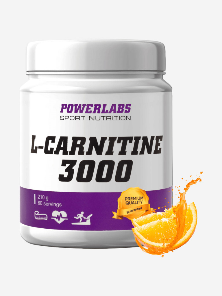 L-Карнитин, Powerlabs, 210 г, апельсин