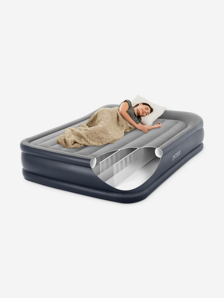 Кровать надувная Intex 64136 DELUXE PILLOW REST RAISED BED, Queen, 152х203х42 см, с насосом 220В