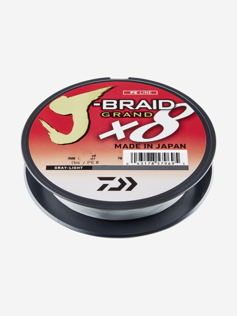 Шнур DAIWA J-Braid Grand x8 135м Light Grey 0,22мм 19,5кг