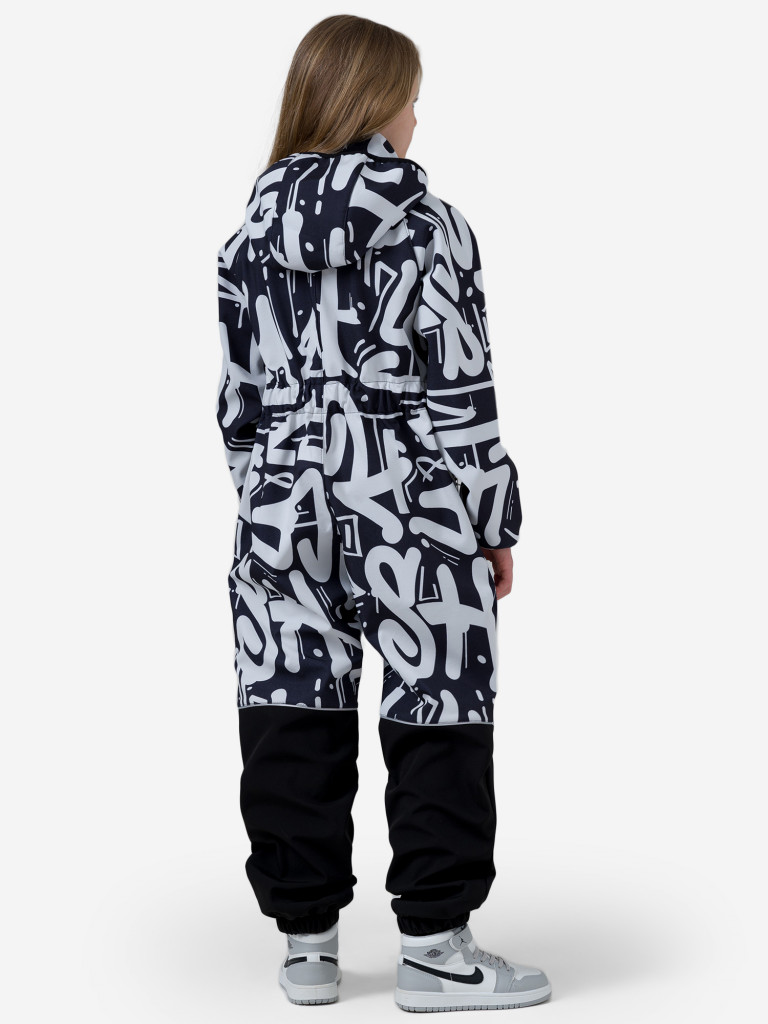 Демисезонный комбинезон для детей Sherysheff В19051ФЧ Принт SH Черно-белый