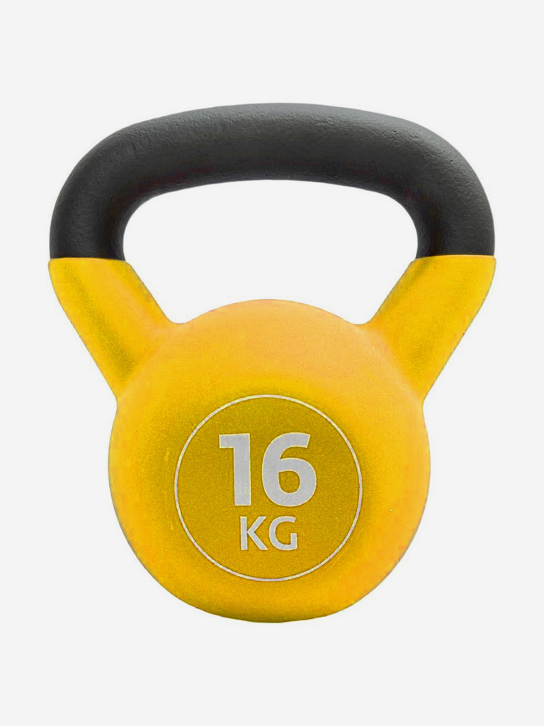 Гиря чугунная обрезиненная Sportlim 16 кг Желтая