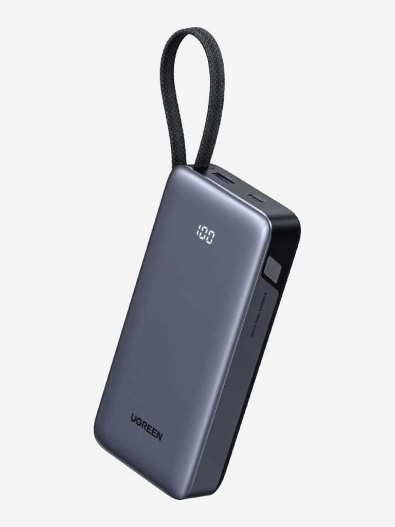 Внешний аккумулятор UGREEN PB537 (95178B) 20000mAh 55W 1*USB-C&1*USB-A Power Bank со встроенным кабелем 55W