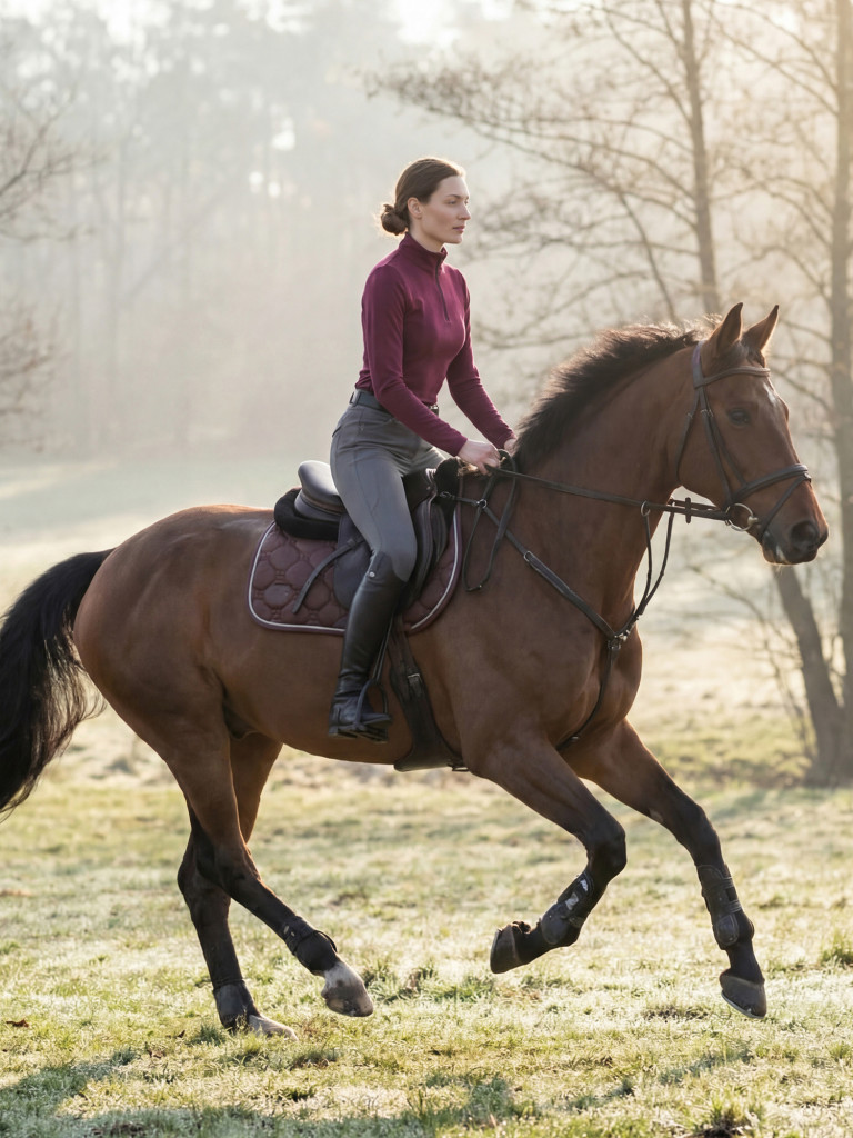 Лонгслив теплый женский Equestrian code Flannel для верховой езды