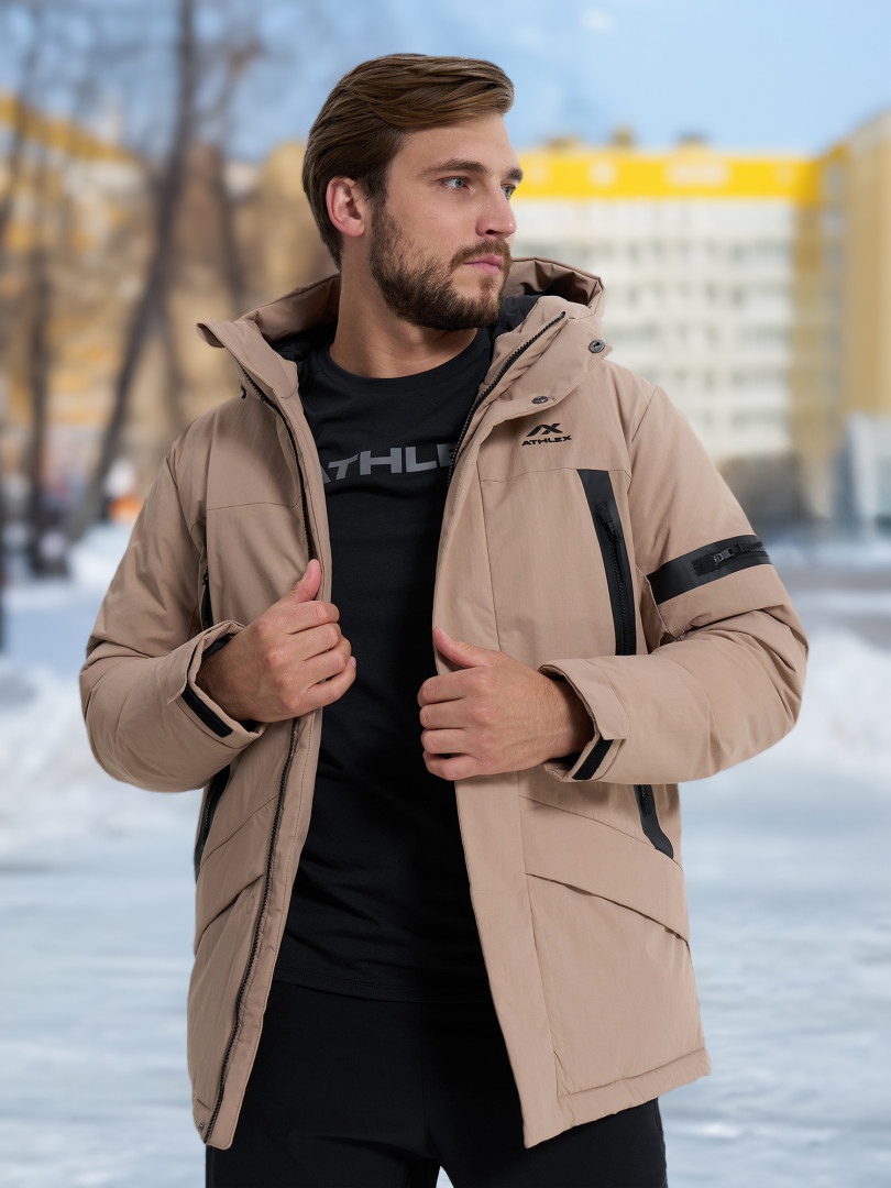 фото Пуховик мужской athlex, бежевый