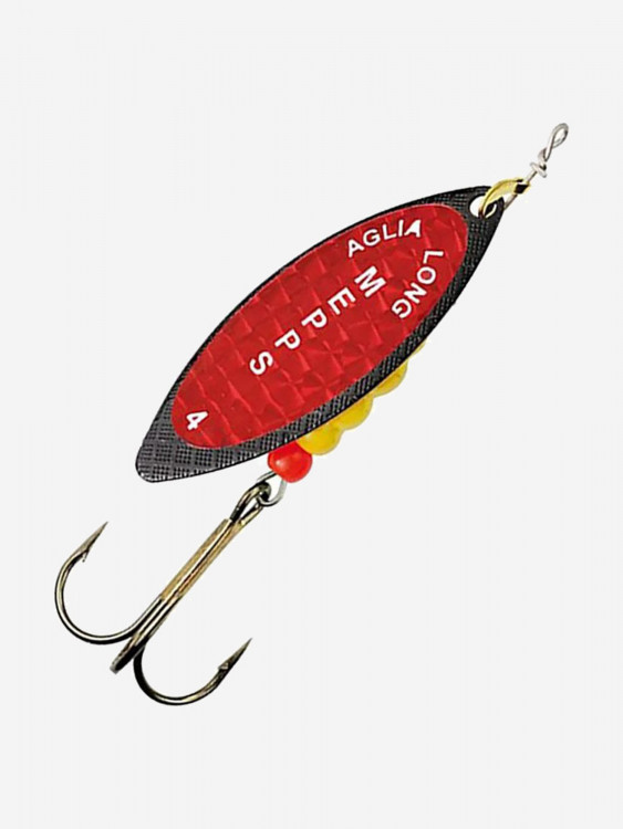 Блесна для рыбалки вертушка Mepps AGLIA LONG REDBO, 4, Black, 1 штука