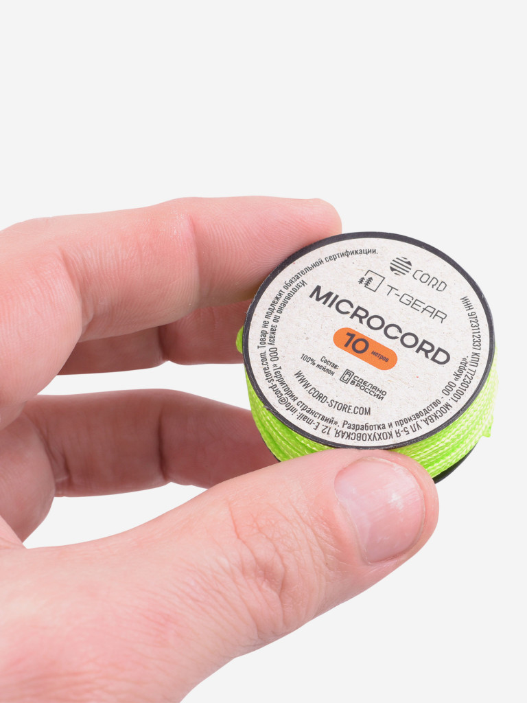 Микрокорд T-Gear x CORD nylon катушка 10м (Neon Green)