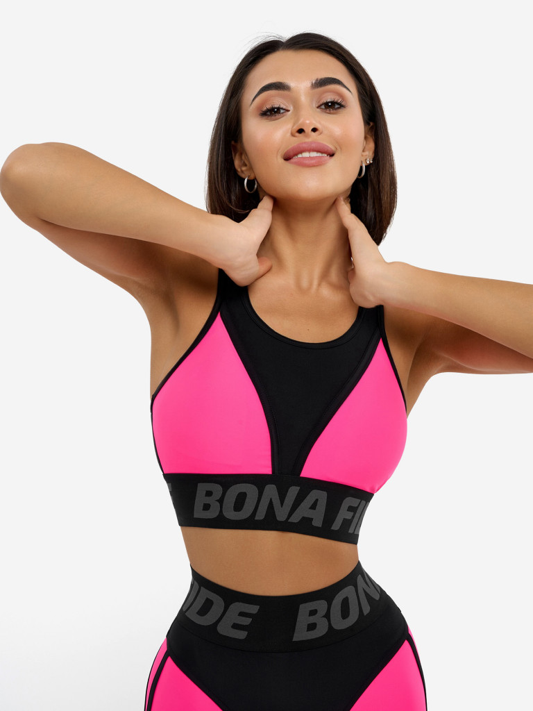 Спортивный топ бра Bona Fide Top For Top "Acid Pink"