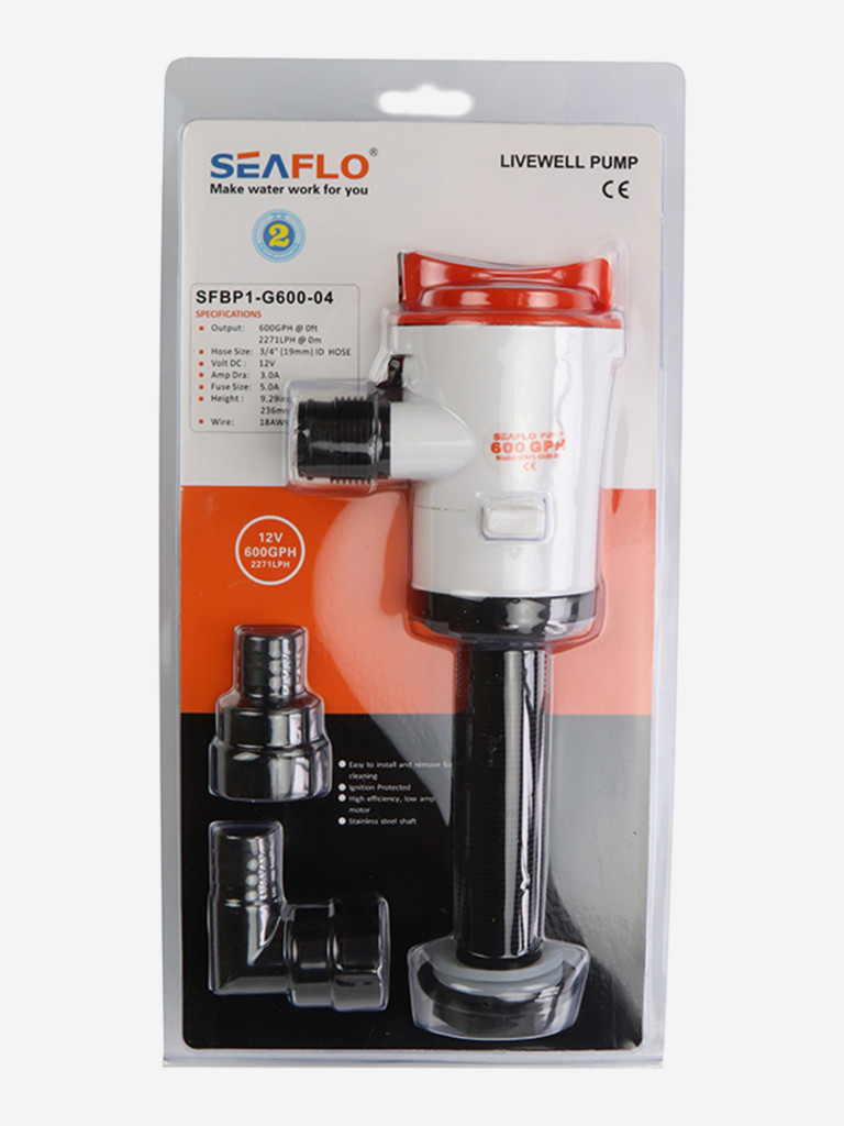 Помпа циркуляционная, патрубок 19 мм, 12V, SeaFlo