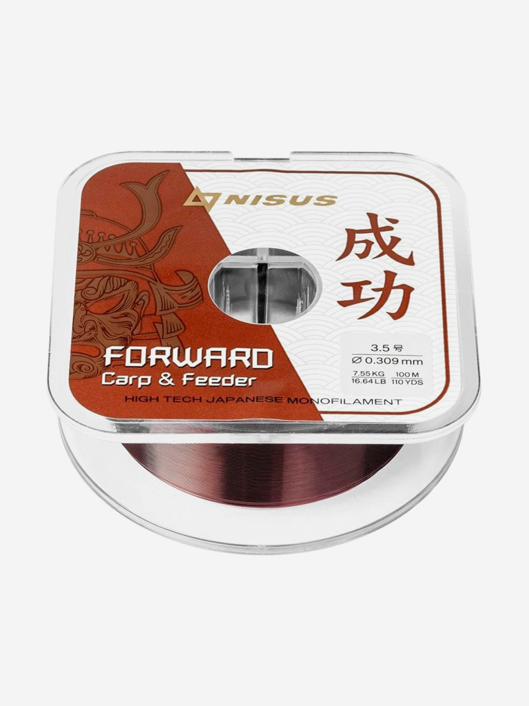 Леска для рыбалки Nisus FORWARD Carp&Feeder Nylon 0,309мм, 100м, 7,55кг, темно-коричневый