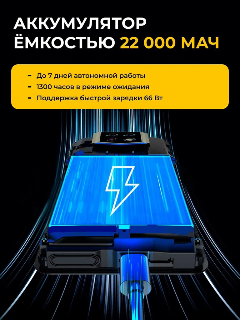 Смартфон Ulefone Armor 24 12+256GB Black, 6.58”, FHD+, 120Hz, MTK G96, And13, 64+64MP, 16MP, IP69K, 22000mAh, uSmart