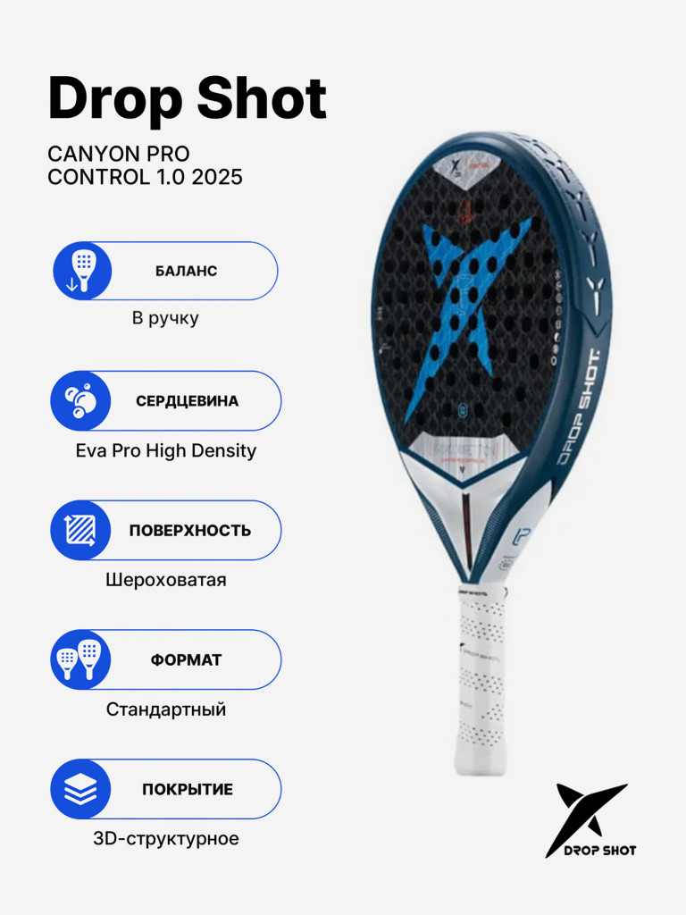 Ракетка для падела Drop Shot Canyon Pro Control 1.0 Pro Competition 2025