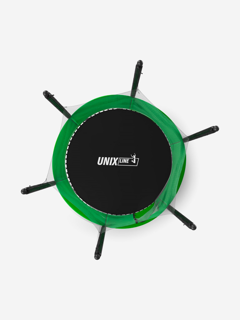 Батут каркасный UNIX Line Simple 6 ft Green с внутренней защитной сеткой, общий диаметр 183 см, до 100 кг