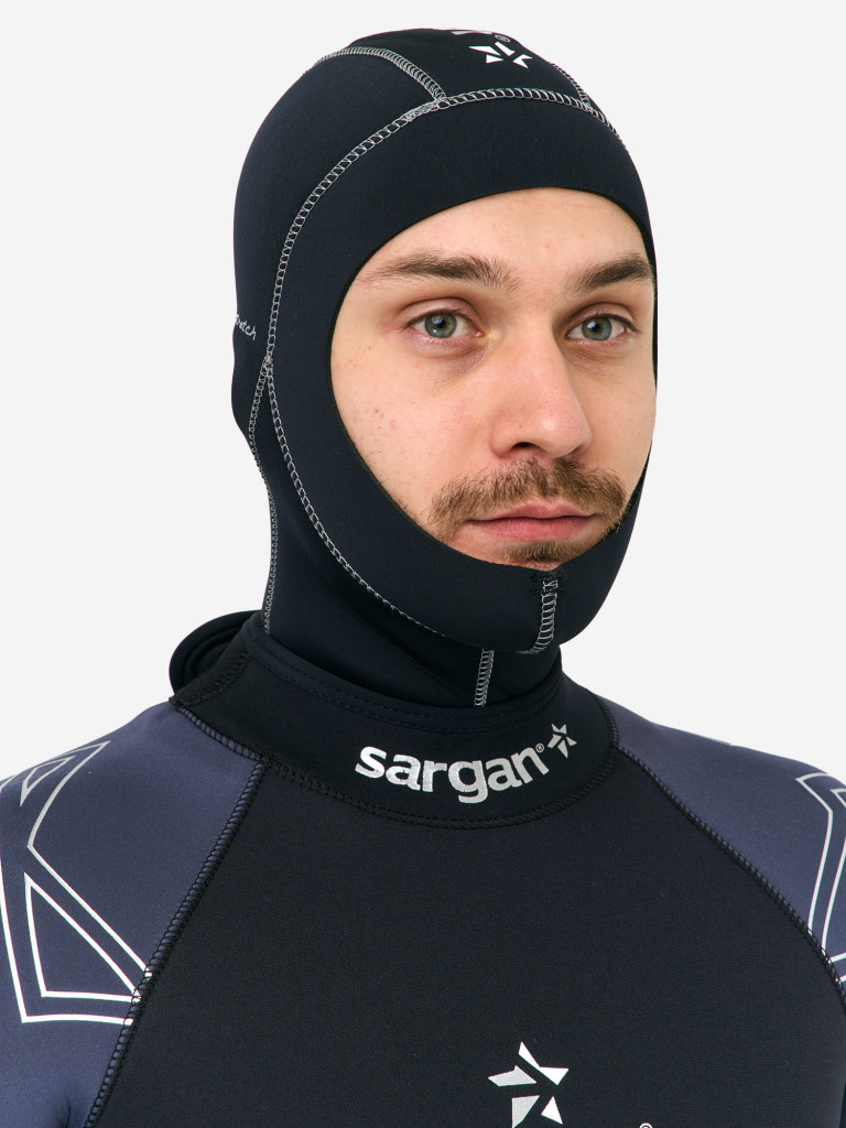 Шлем неопреновый для дайвинга подводной охоты и водного спорта SARGAN Малахай 2.0 неопрен 3мм