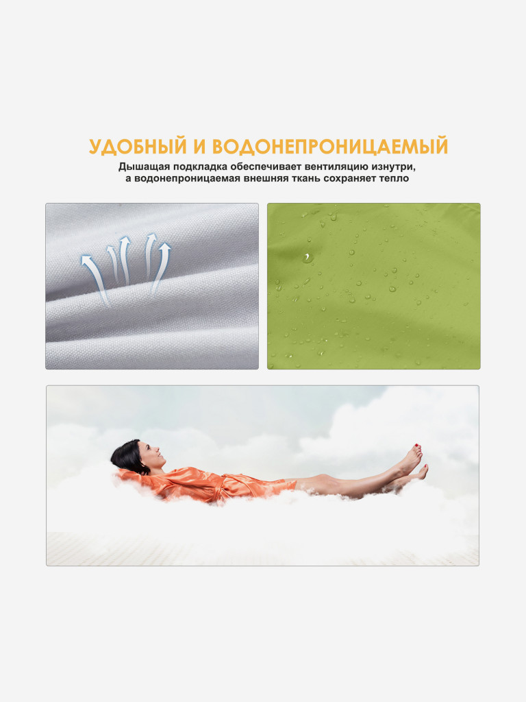 Спальный мешок KingCamp OXYGEN +8C, правый, зеленый