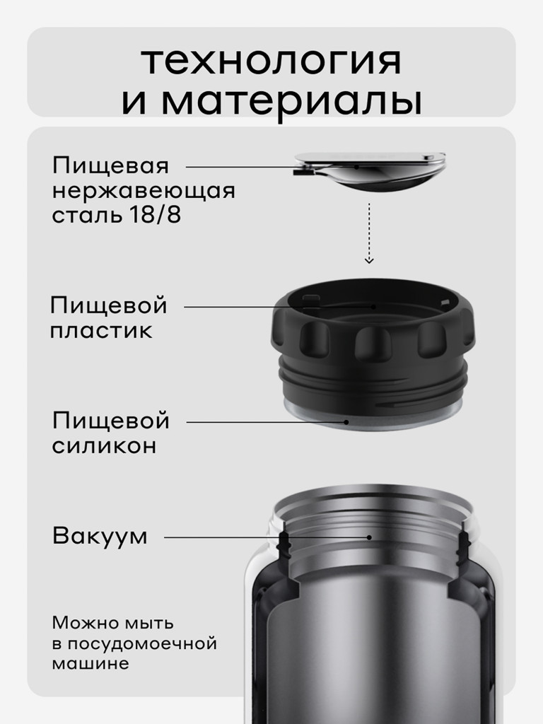 Термос вакуумный для еды BOBBER Jerrycan 500 мл, тепло до 10 часов, оранжевый