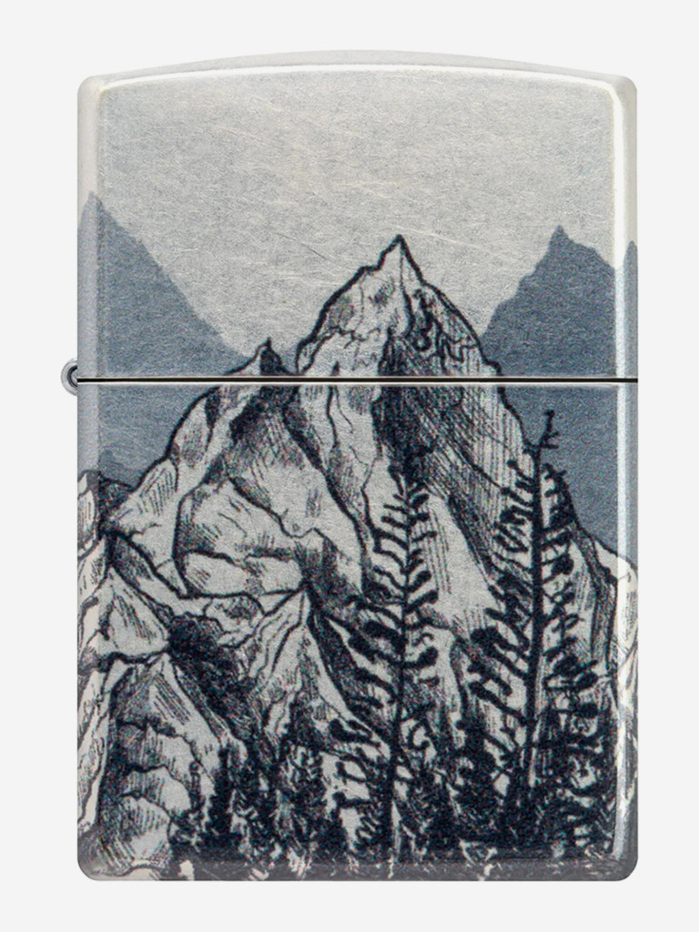 Зажигалка бензиновая ветроустойчивая Zippo Mountain Sketch 540 Tumbled Chrome