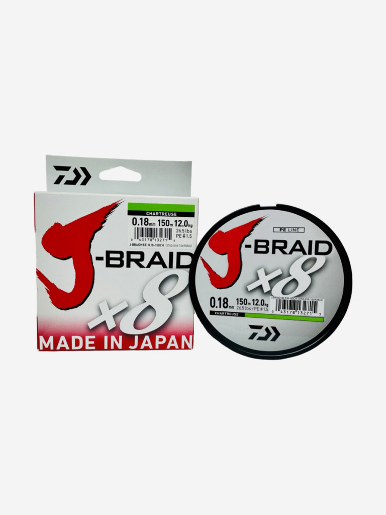 Шнур плетеный Daiwa J-Braid х8 150 м зеленый 0.24 мм