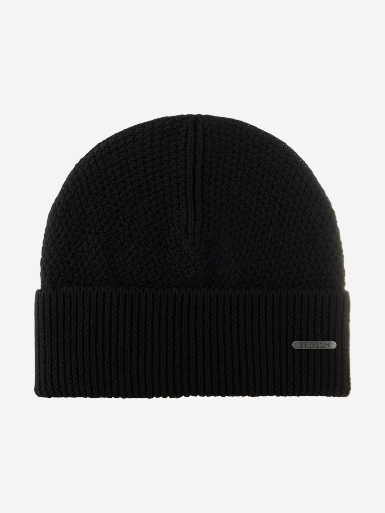 Шапка с отворотом STETSON 8599396 BEANIE MERINO WOOL (черный)