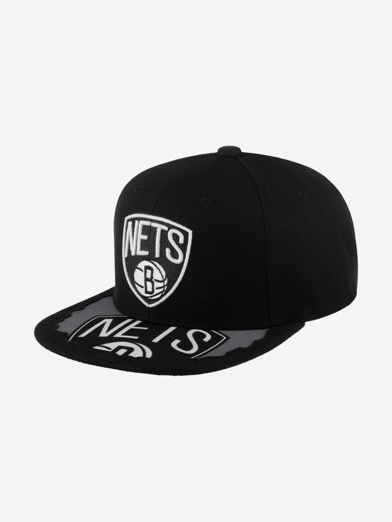 Бейсболка с прямым козырьком MITCHELL NESS HHSS5725-BNEYYPPPBLCK Brooklyn Nets NBA