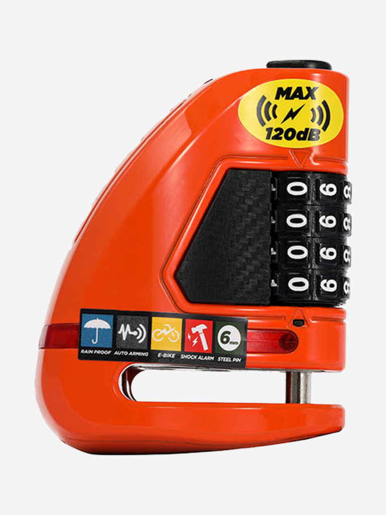 Велосипедный замок Ulac Air Alarm Combo Disc Lock Orange