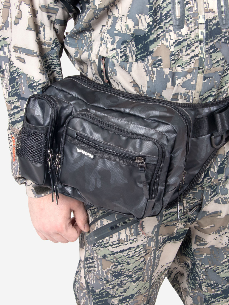 Сумка рыболовная Yaman Fishing Hip Bag, 28х21х17 см, цвет серый камуфляж.