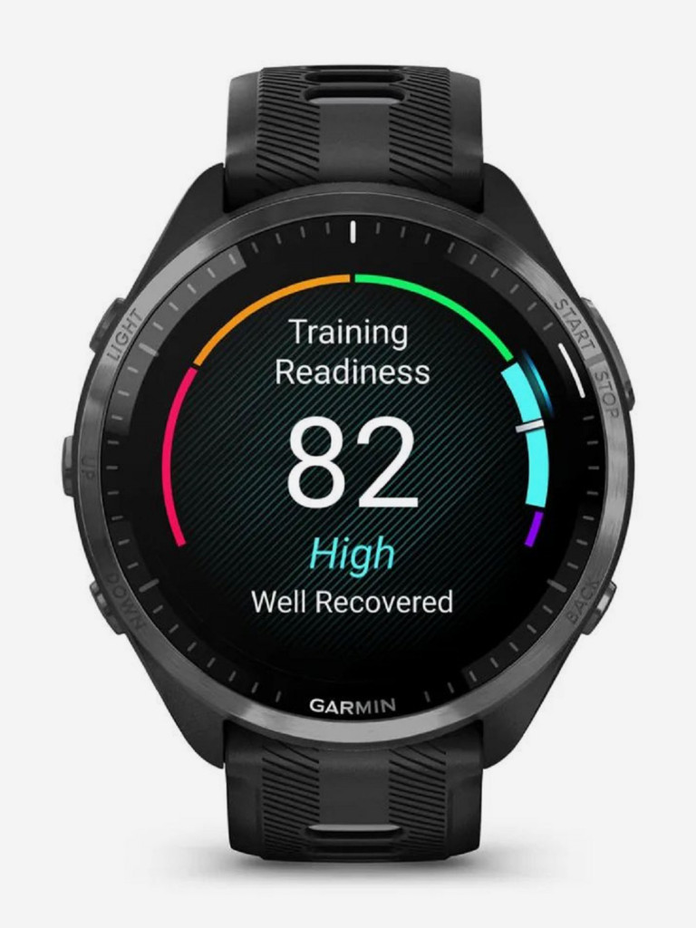 Часы Garmin FORERUNNER 965 черные, темно-серый DLC титановый безель, с черным ремешком 010-02809-10