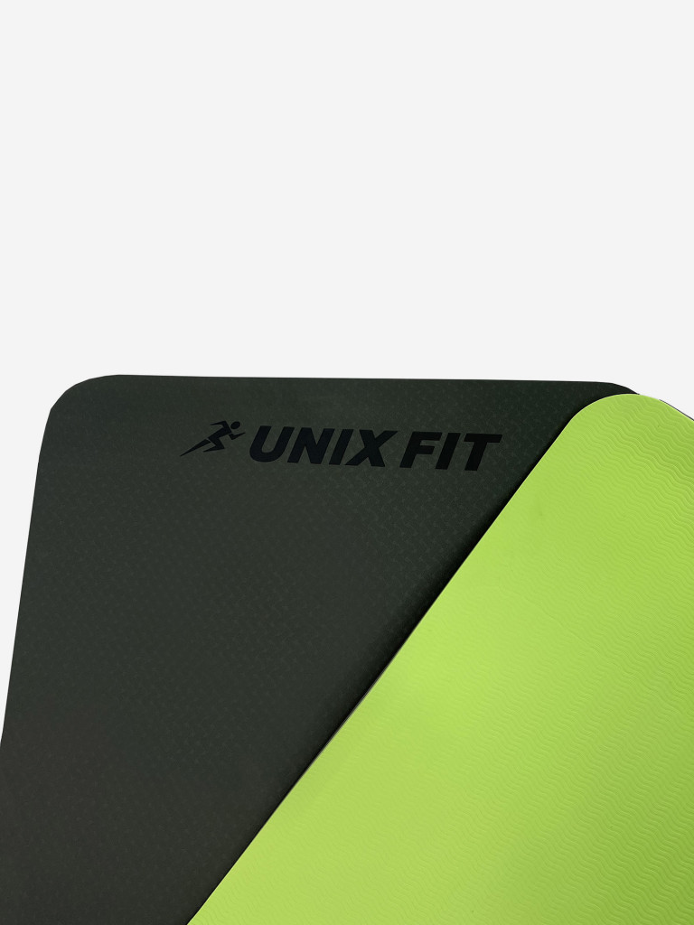 Коврик для йоги и фитнеса UNIX Fit двусторонний, 180 х 61 х 0,8 см, двуцветный, зеленый