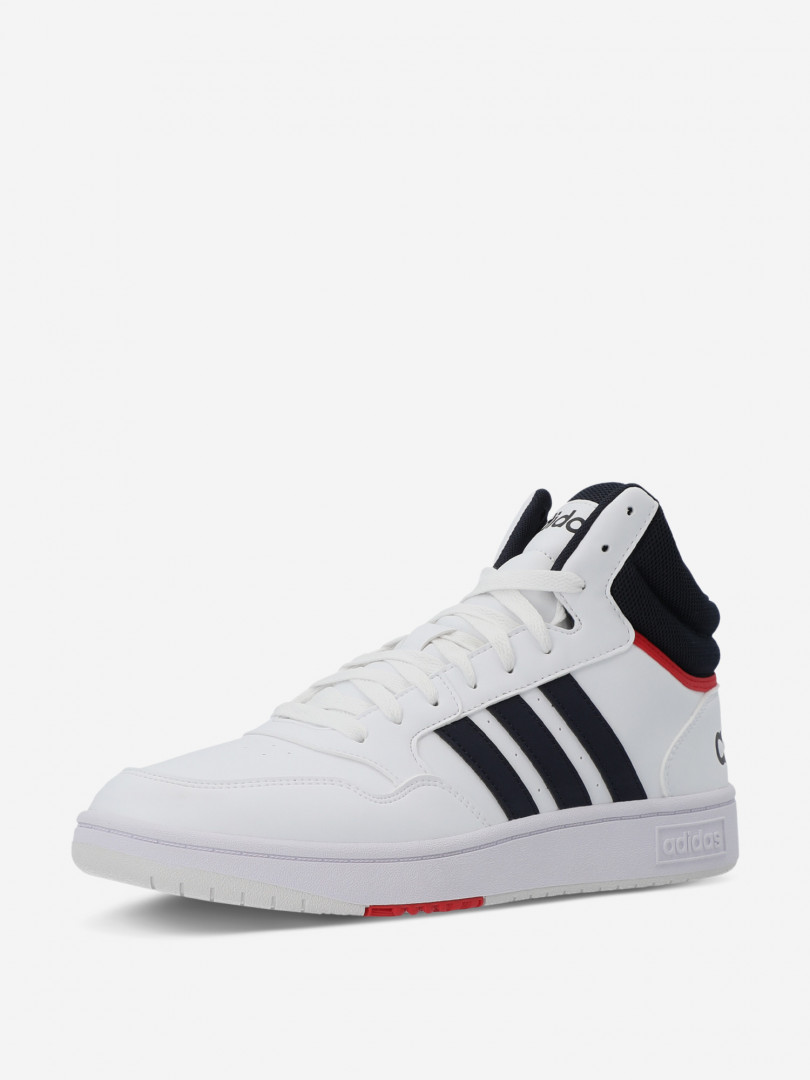 фото Кеды мужские adidas hoops 3.0 mid, белый