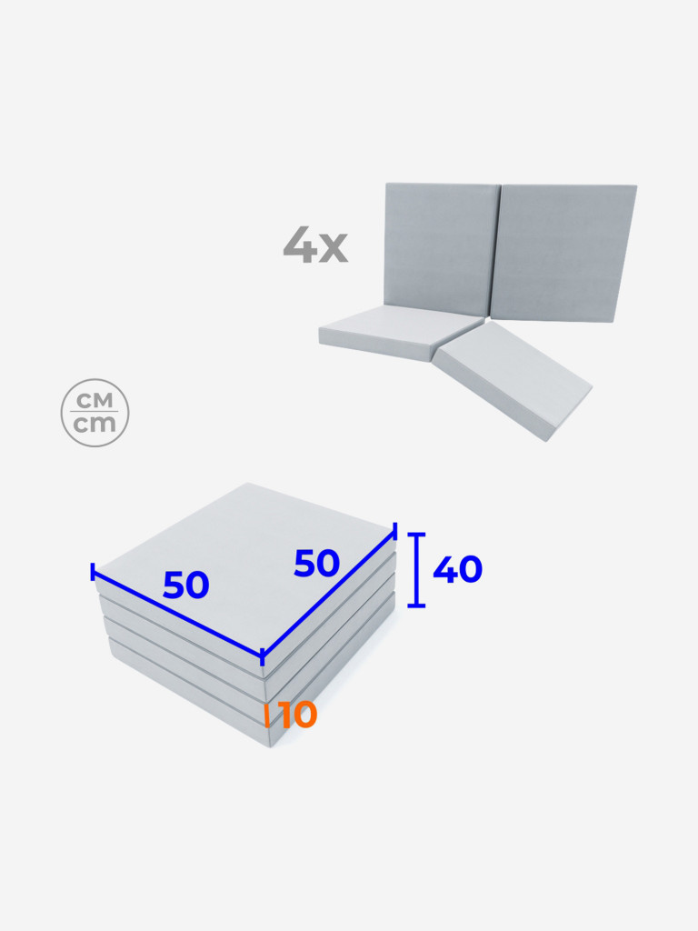 Мягкий щит 100х100х10 см 2 секции, мат детский гимнастический для шведской стенки