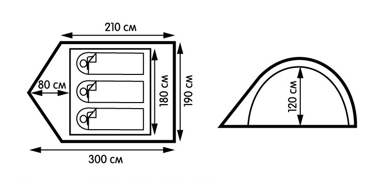 Палатка 3-местная Outventure Dome 3